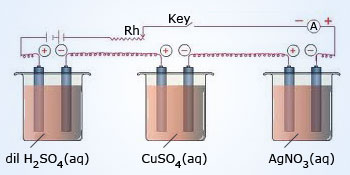 Diagrammatic representation of second law of electrolysis