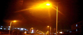 Sodium vapor lamps used as street lights