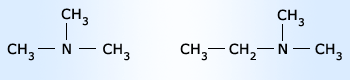 Trimethyl amine and Ethyl dimethyl amine 