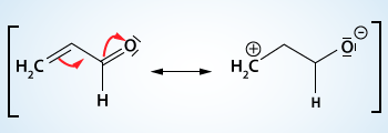 -M effect of a carbonyl group in Prop-2-enal