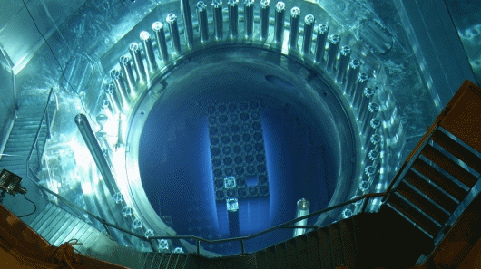 The reactor core of the Gosgen Nuclear Power Plant