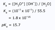 The concentrations of hydronium and hydroxide ions 